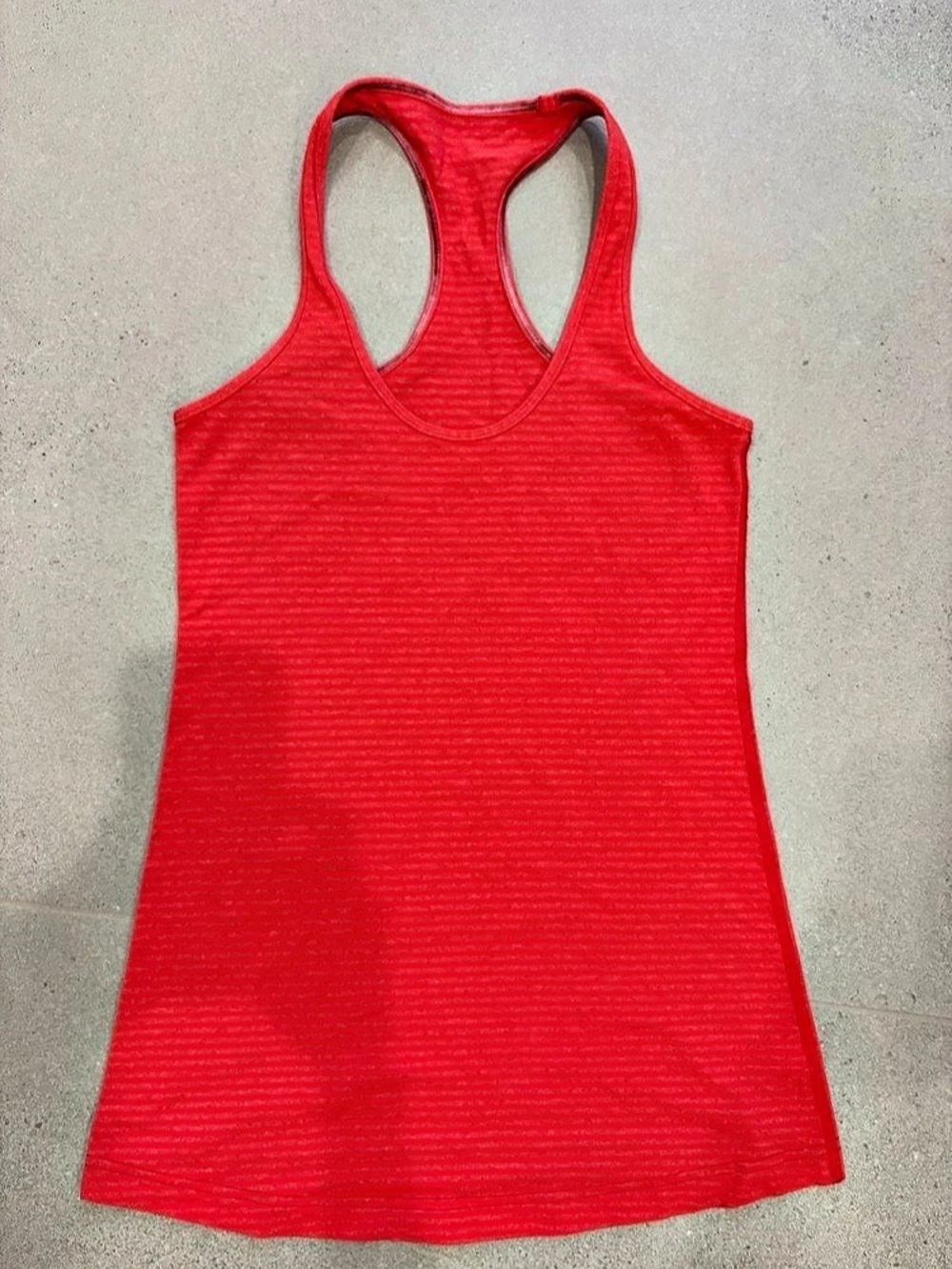 lululemon Cool Racerback Red Striped Tank sz 6